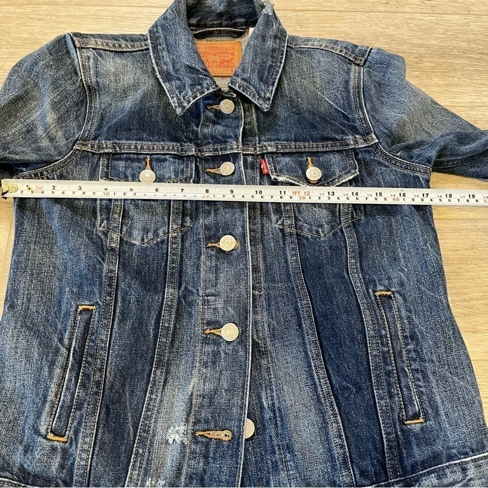 LEVI’s Ex Boyfriend Trucker Jacket in Blue Woodstock, XS - Picture 11 of 16